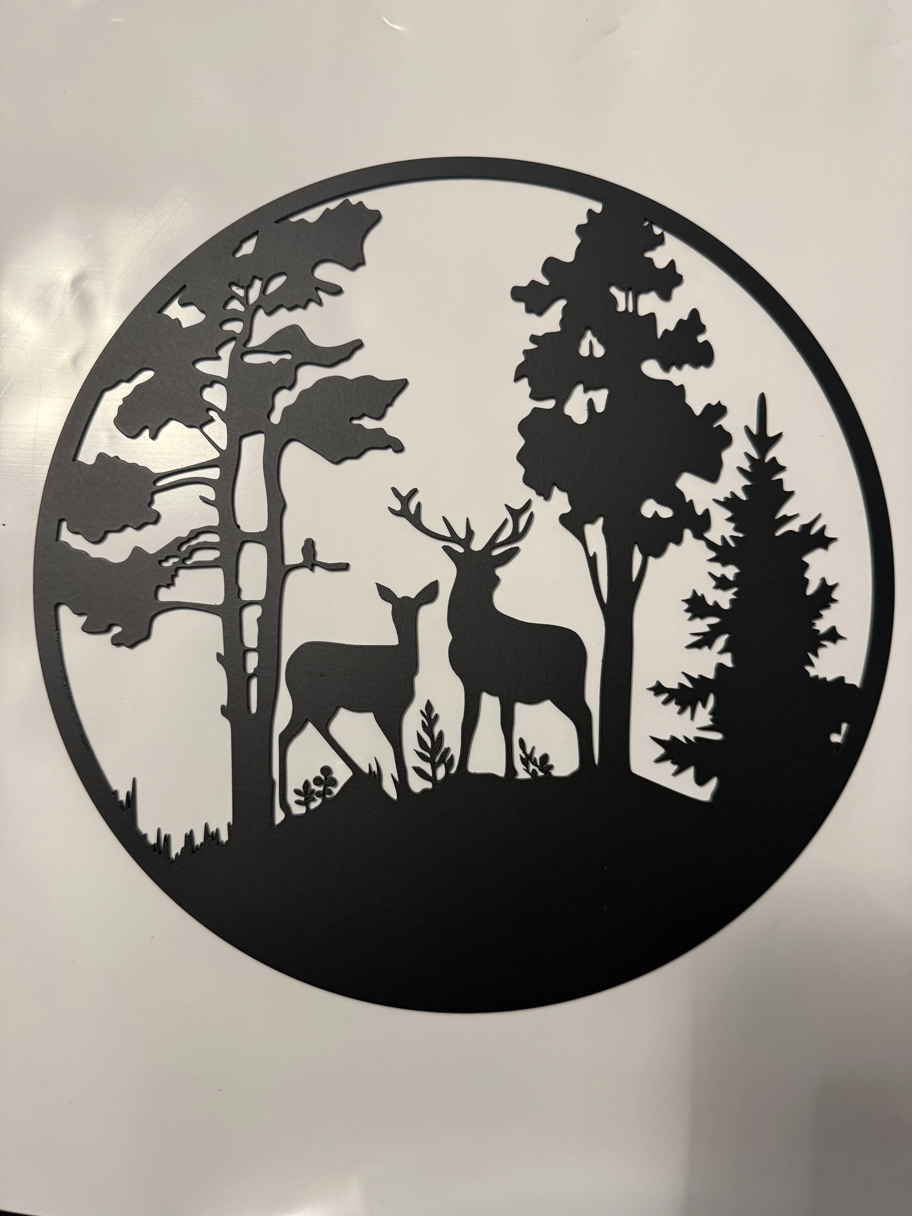Cadre rond 2 cerfs